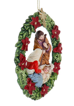 Nativity with Bethlehem Star Wreath Ornament Right Side