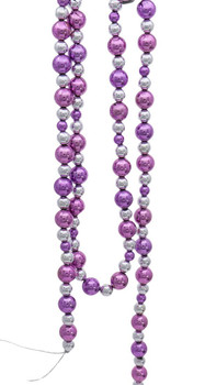 Purple and Silver Round Beads Garland CloseUp