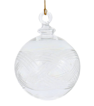 Light Iridescence Clear Knotted Swirl Mouth-Blown Egyptian Glass Ornament