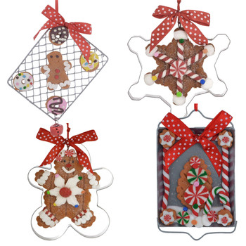 Set of 4 Cookie Cutters, Baking Pan and Rack Ornaments