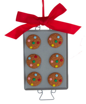 Decorated Baked Cookies on Baking Tray Ornament Light Brown