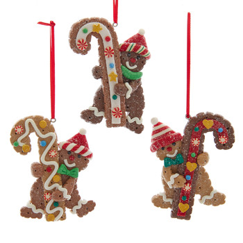 Fun Gingerbread Man with Candy Cane Cookie Ornament