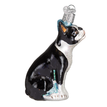 Boston Terrier Glass Ornament