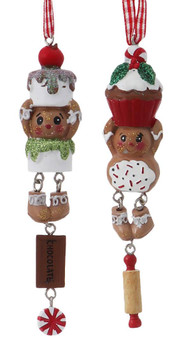 3D Fun Dangling Gingerbread with Sweets Ornament