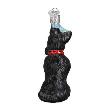 Black Scottish Terrier Glass Ornament back