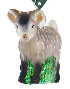 Pygmy Goat Glass Ornament Front