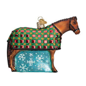 Snowflake Horse Glass Ornament