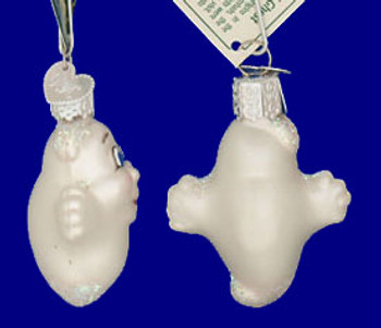 Mini Ghost Glass Halloween Ornament by Old World Christmas 26026 inset