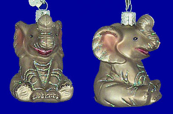 Little Baby Elephant Old World Christmas Glass Ornament 12157 inset