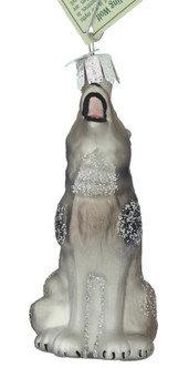 Howling Wolf Old World Christmas Glass Ornament 12163 side