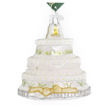 Wedding Cake Glass Ornament