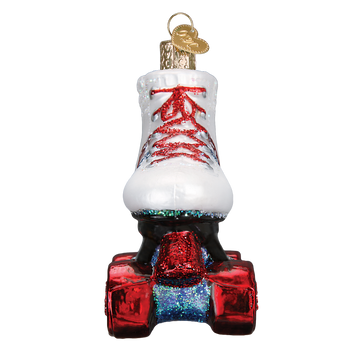 Roller Skate Glass Ornament Front