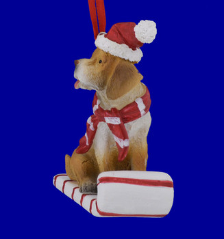 Sledding Beagle Ornament front