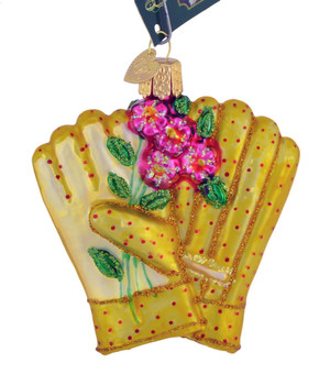 Gardening Gloves Glass Ornament, 3 3/8", OWC# 32329