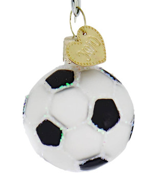 Miniature Soccer Ball Glass Ornament side