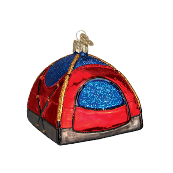 Dome Tent Camping Glass Ornament