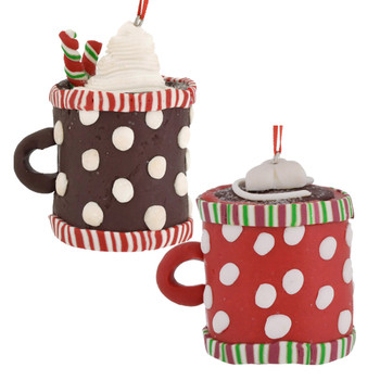 Clay dough Hot Cocoa Cup Ornaments