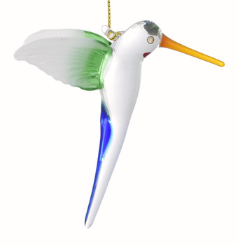 Long Tail Hummingbird Mouth-Blown Egyptian Glass Ornament  main