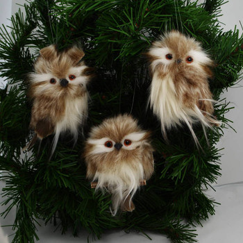 Small Brown-White Owl Ornament garland background