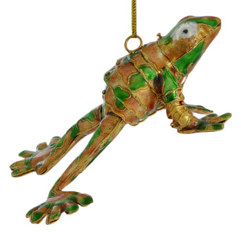 Cloisonne Frog Ornament - Golden
