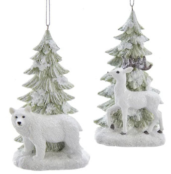 Winter Wonderland Bear and Deer with Tree Ornament