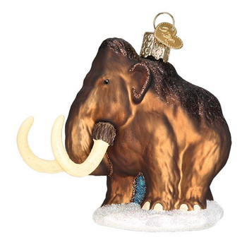 Woolly Mammoth Glass Ornament