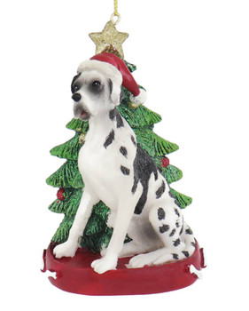 Great Dane with Christmas Tree Ornament