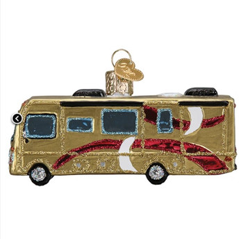 Class A Motorhome Glass Ornament left side