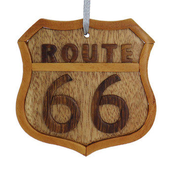 Route 66 Intarsia Wood Ornament