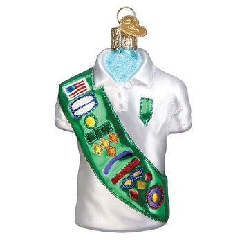 Girl Scout Uniform Glass Ornament Ornament