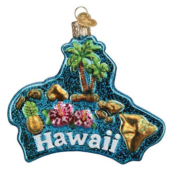 Hawaiian Islands Glass Ornament