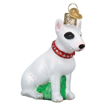 Bull Terrier Glass Ornament