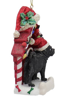 Doghouse with Black Pug Ornament Right Side