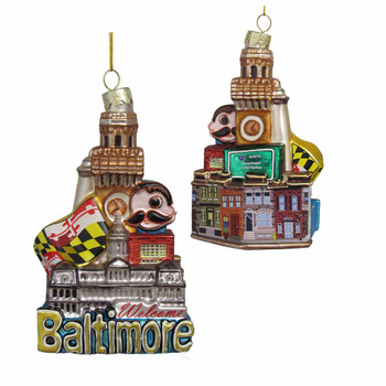 Baltimore Cityscape Glass Ornament