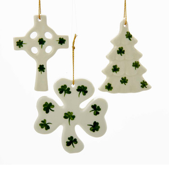 Porcelain Irish Shamrock Themed Ornament