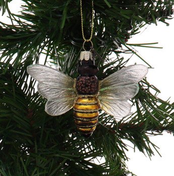 Sparkly Winged Bee Glass and Acrylic Ornament Garland View Top