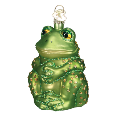 Sitting Frog Glass Ornament