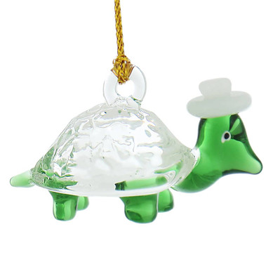 Small Funky Turtle Mouth-Blown Egyptian Glass Ornament