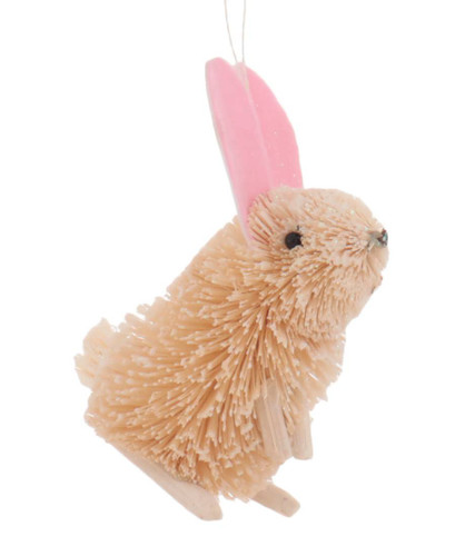 buri pink ear rabbit ornament