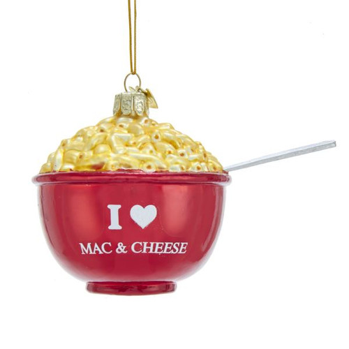 I Love Mac & Cheese Glass Ornament