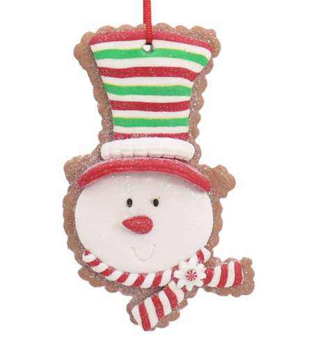 Festive Snowman Head Cut Out Cookie Ornament