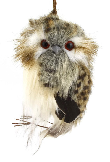 Speckled Furry Hoot Owl Ornament - small