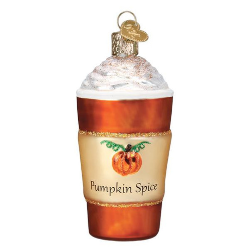 Pumpkin Spice Latte Coffee Glass Ornament