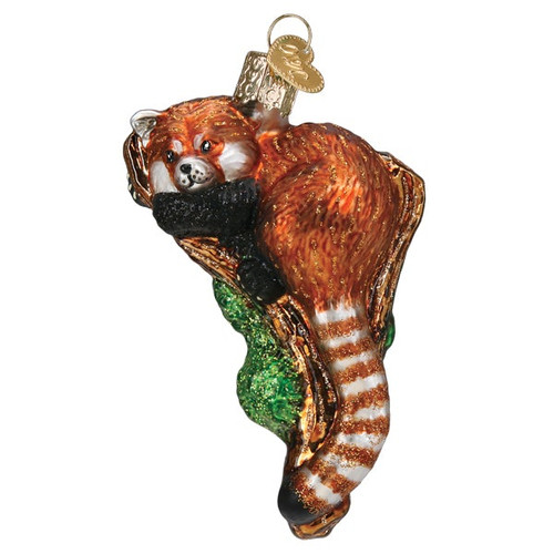 Red Panda Glass Ornament