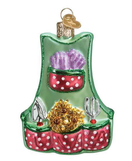 Gardening Apron Glass Ornament