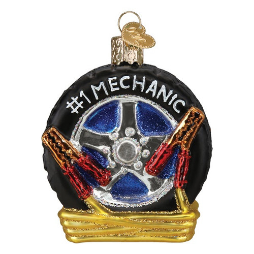 Auto Mechanic Glass Ornament