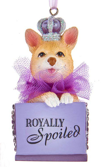 Corgi Styled Royally Spoiled Dog Ornament