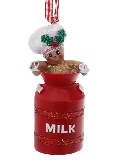Gingerbread Cookie in Milk Jug Ornament