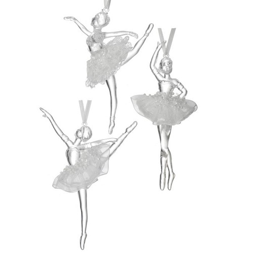 Clear Ballerina with Frosted Tutu Ornament