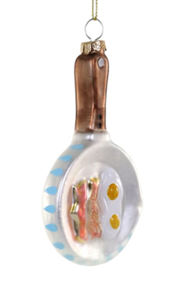 Pan Fried Bacon and Eggs Glass Ornament by Cody Foster